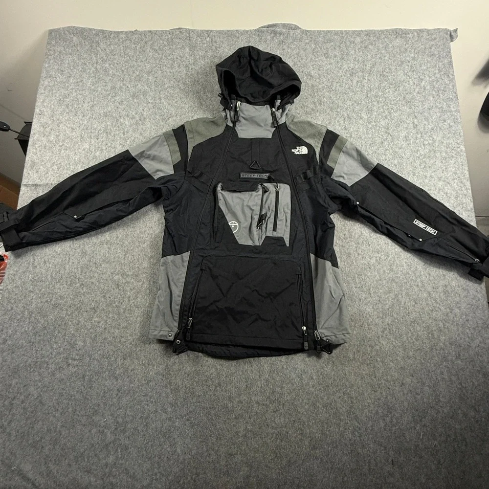 The North Face Steep Tech Jacket Mens L Black Gray F08 2008 Ski Gorpcore
